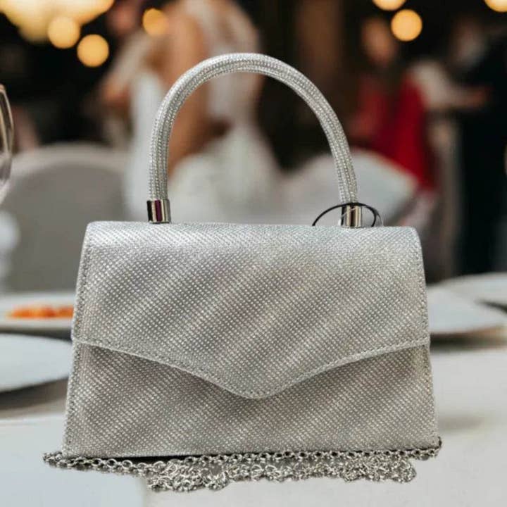 Shiny evening bag with handle for wholesale by C'est Elle