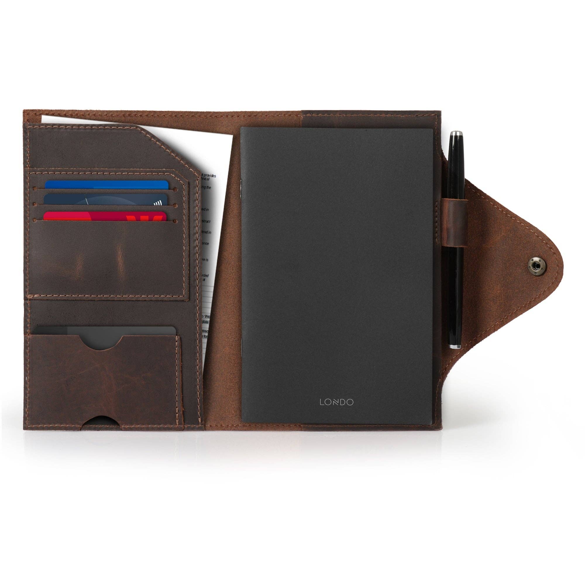 Londo - Wholesale Journal Cover - Londo Personalized Top Grain Leather Portfolio with Notepad (Snap Closure & Lock)40
