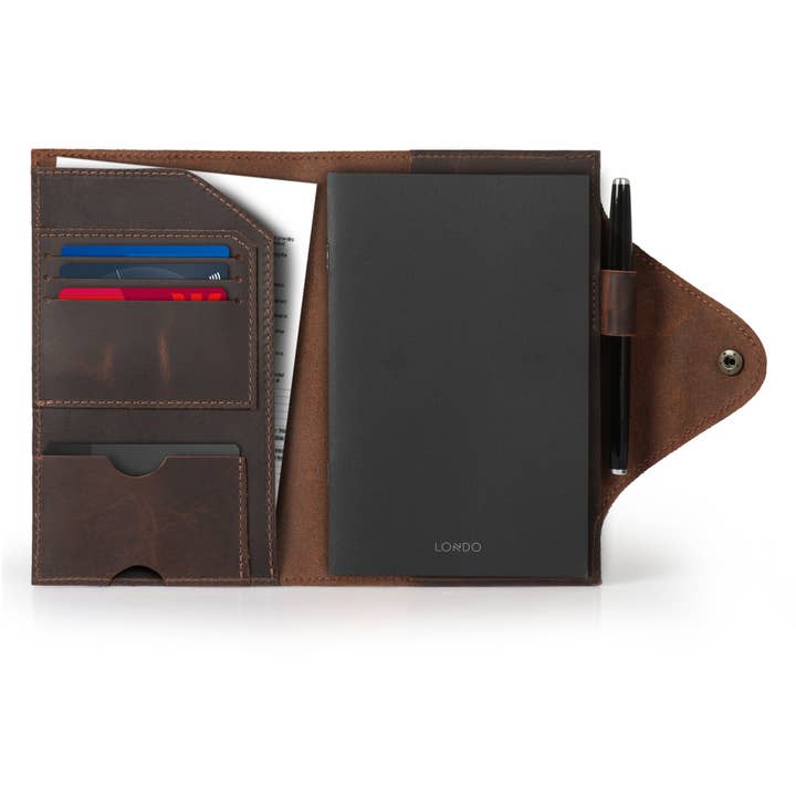 Londo - Wholesale Journal Cover - Londo Personalized Top Grain Leather Portfolio with Notepad (Snap Closure & Lock)40