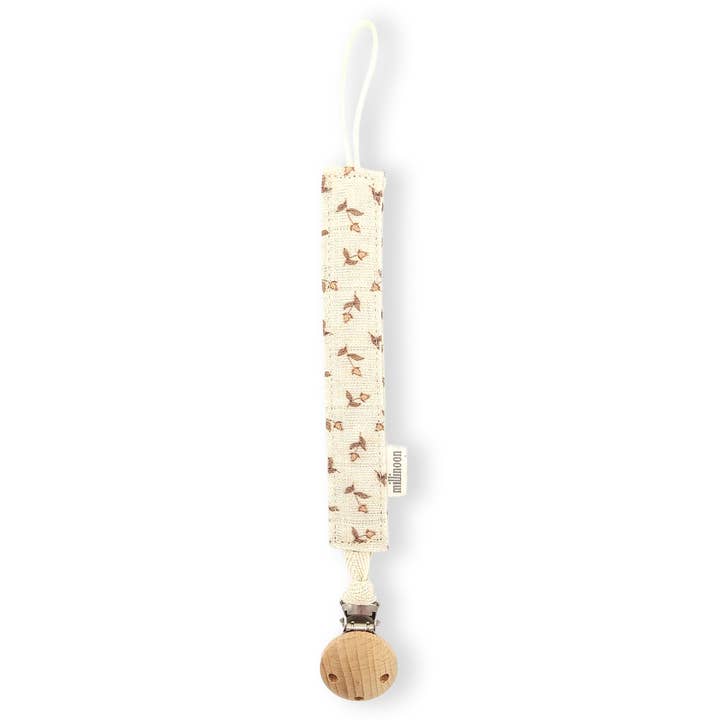 Attache tétine gaze bio fleuri liberté pour la vente par Millinoon