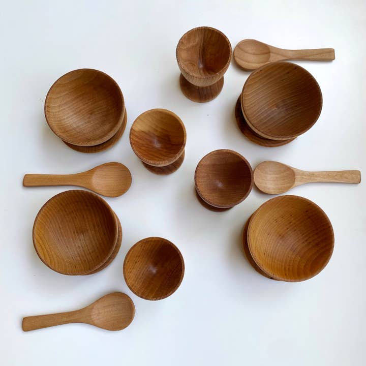 Taylored Toys – Großhandel Spiel-Beikost-Set – Kinder – Montessori Waldorf Spielgeschirr-Set aus Holz