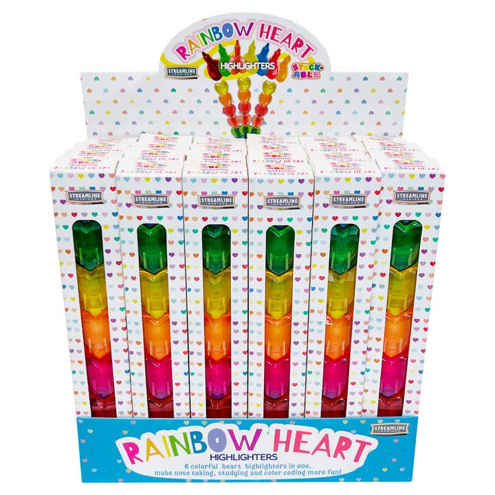 Streamline – Großhandel Textmarker – Stapelbarer Marker/Textmarker mit Regenbogenherzen3