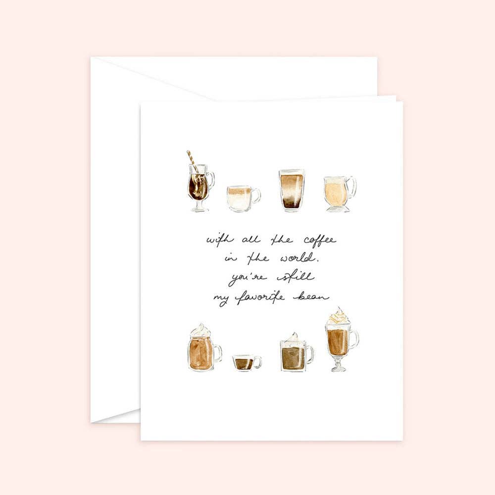 Almeida Illustrations - Wholesale Love Card - You're my Favorite Coffee Bean Card2