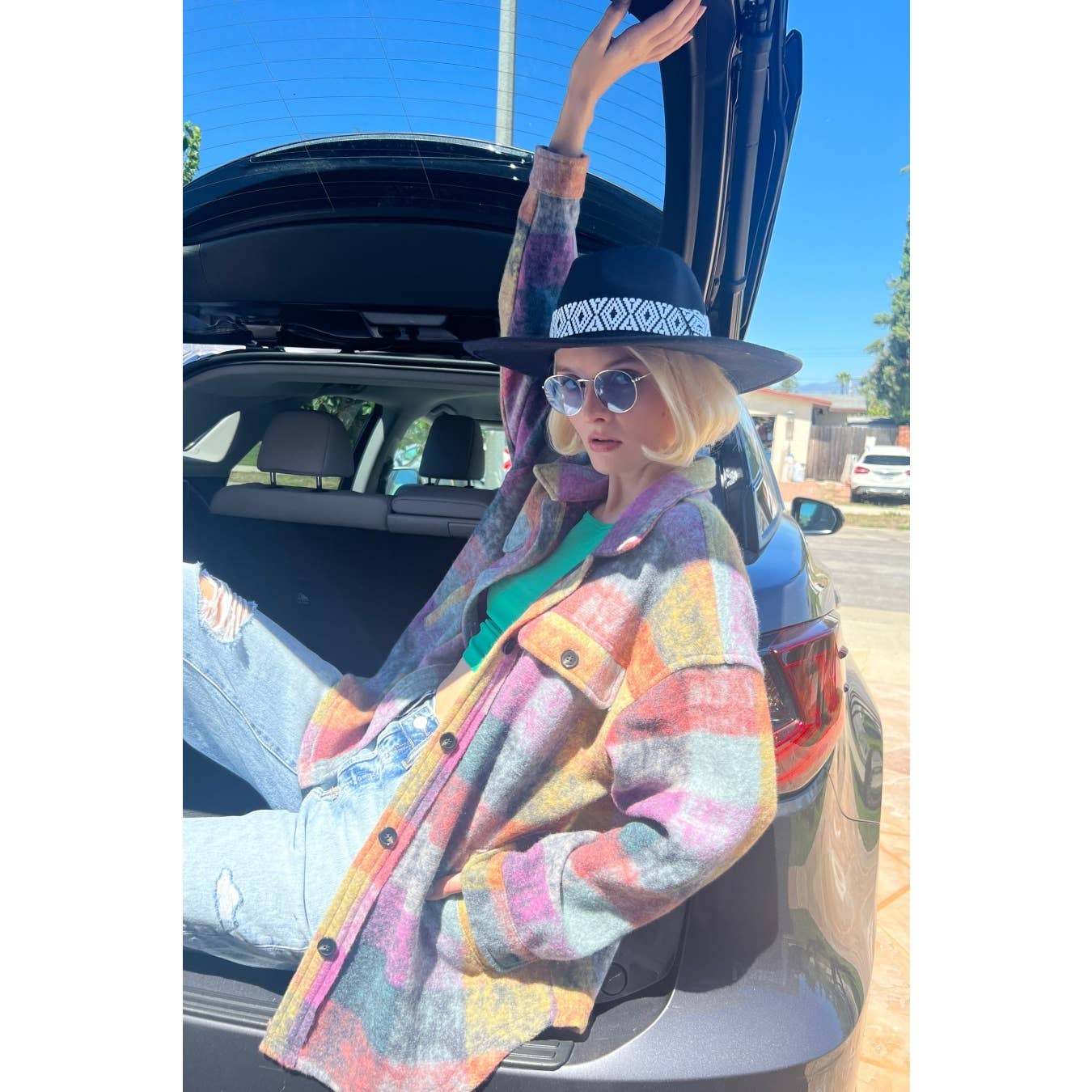 Mapcie - Wholesale Jacket - Women's - MULTI PLAID SHACKET WITH POCKETS6