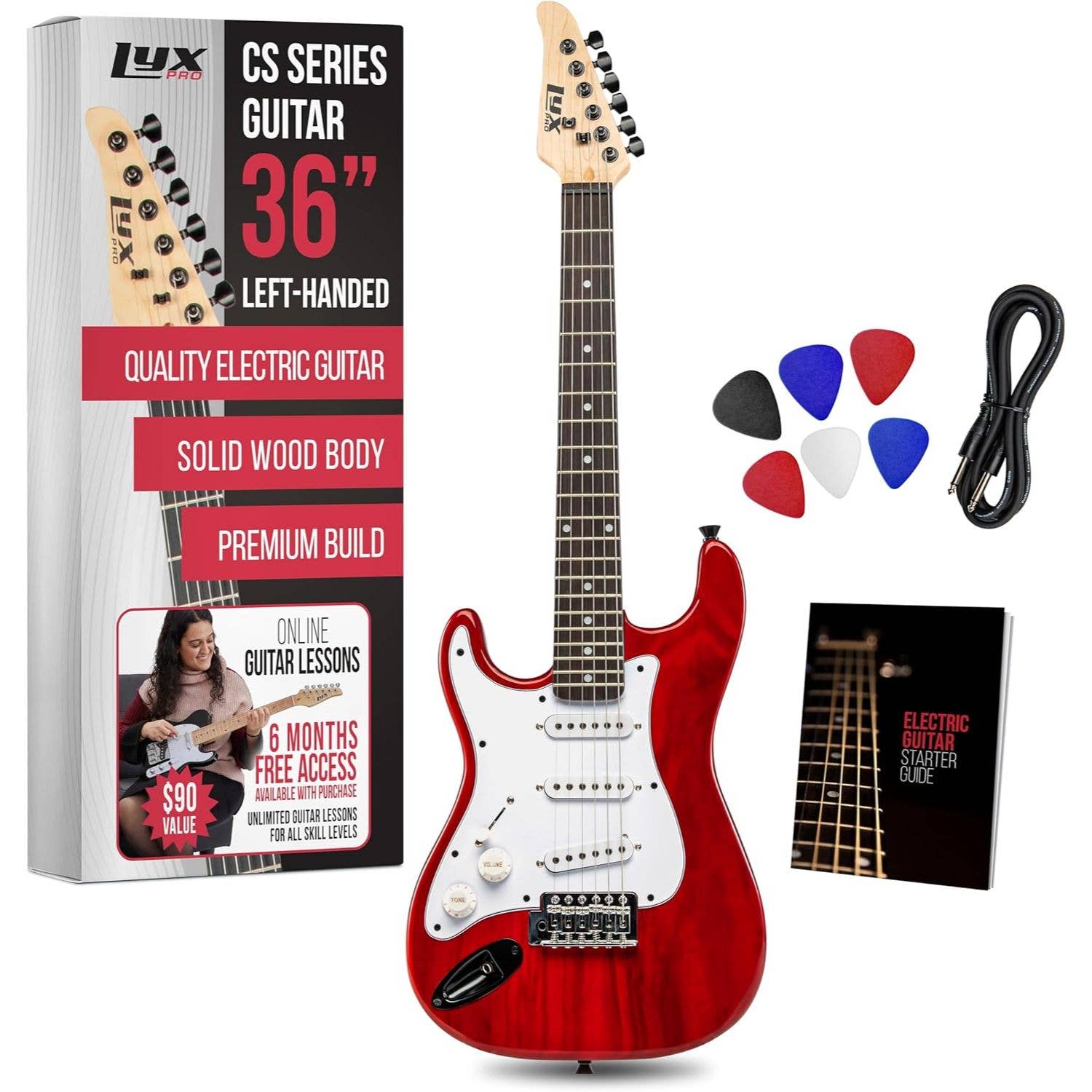 LyxPro – wholesale Musical instrument – CS 36” Beginner Electric Guitar Kit with Amp, Cable & More!4