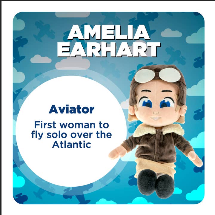 Little Rebels - Wholesale Stuffed/Plush Toy - Kids & Baby - Amelia Earhart Plush Doll: Inspiring and Interactive