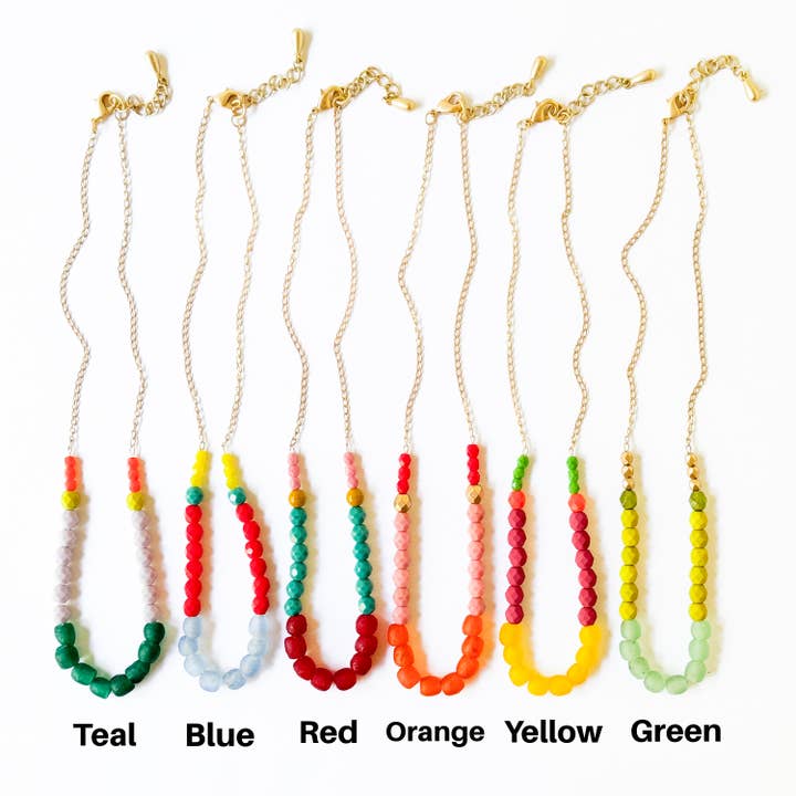 Nest Pretty Things - Wholesale Beaded/Pearl Necklace - Multicolor Recycled African Glass And Mixed Bead Necklace