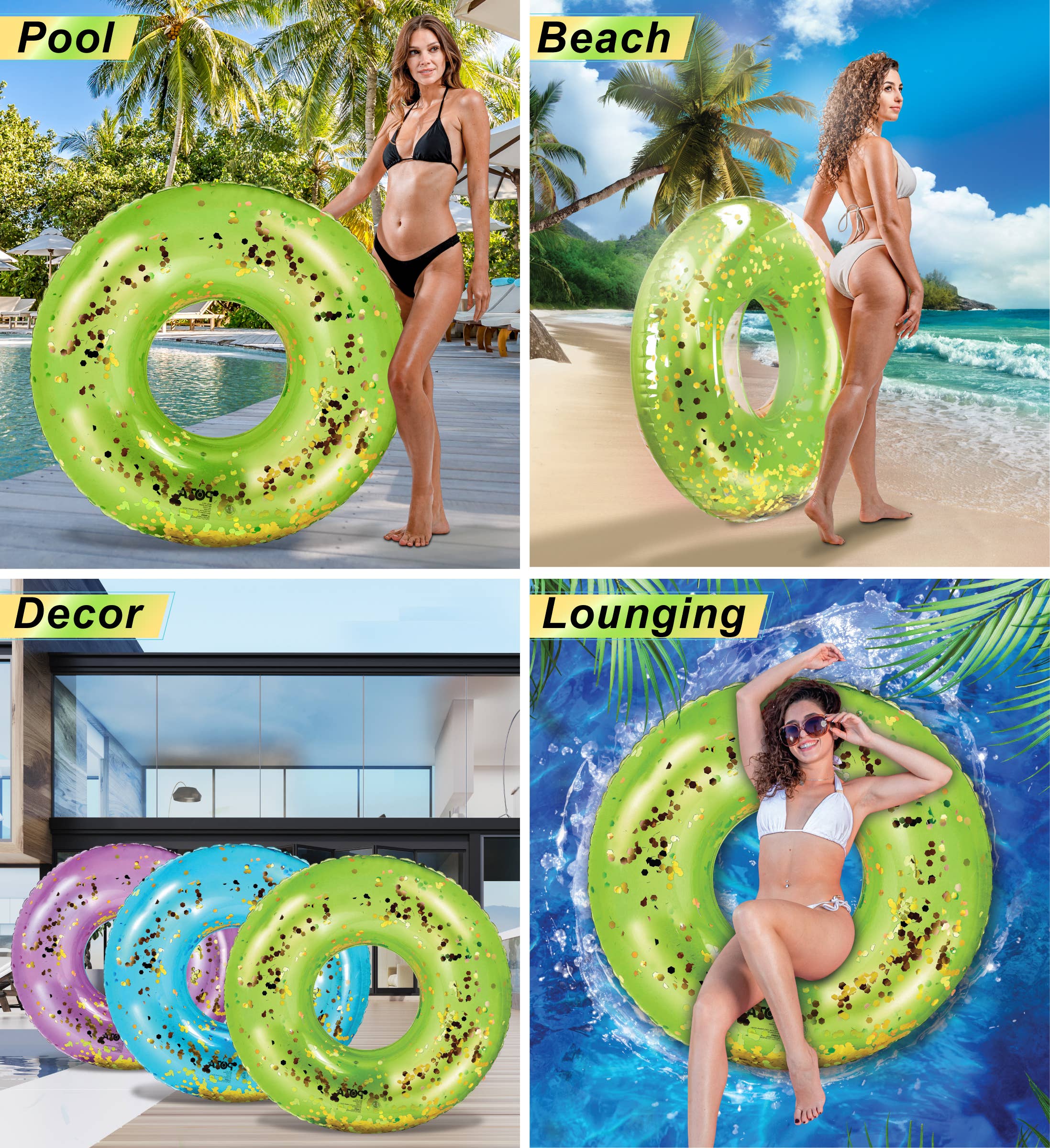 Cota Global - Wholesale Inflatables - POZA - GIANT 48 INCH TUBE - GREEN GOLD2