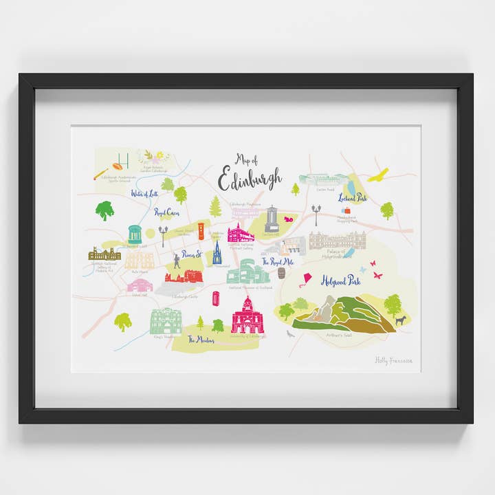 Map of Edinburgh - A3 Print for wholesale by Holly Francesca