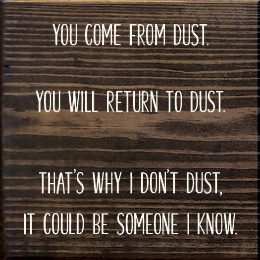 SAWDUST CITY - Wholesale Sign - You come from dust. You will return to dust- Funny Wood Sign4