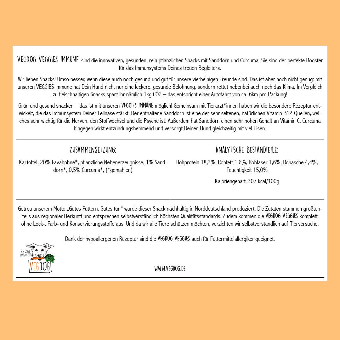 VEGDOG - Wholesale Pet Treats - Dog - VEGGIES immune 125 g6