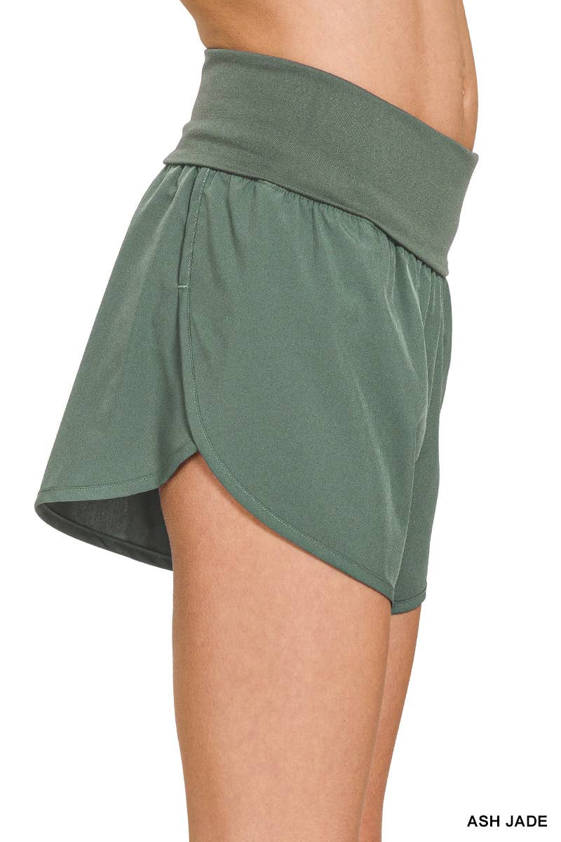42POPS - Vendita all'ingrosso Pantaloncini - Donna - Shorts da corsa a vita alta con fascia ripiegabile SI-241018