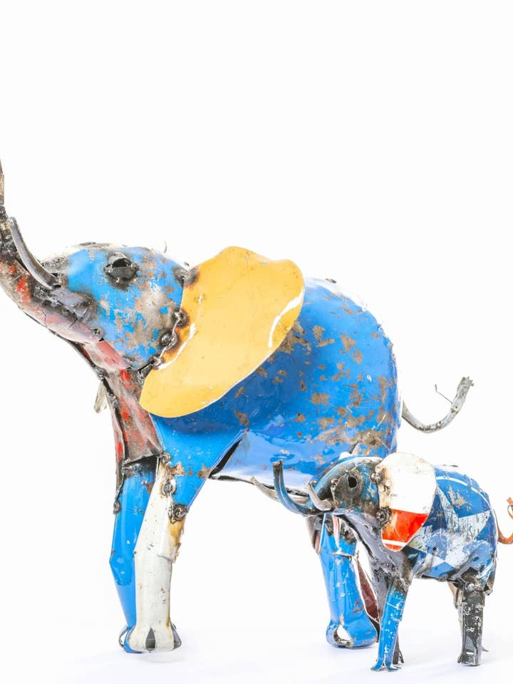 Zimba-Arts METAL MEDIUM COLOURFUL ELEPHANT for wholesale by Zimba-Arts