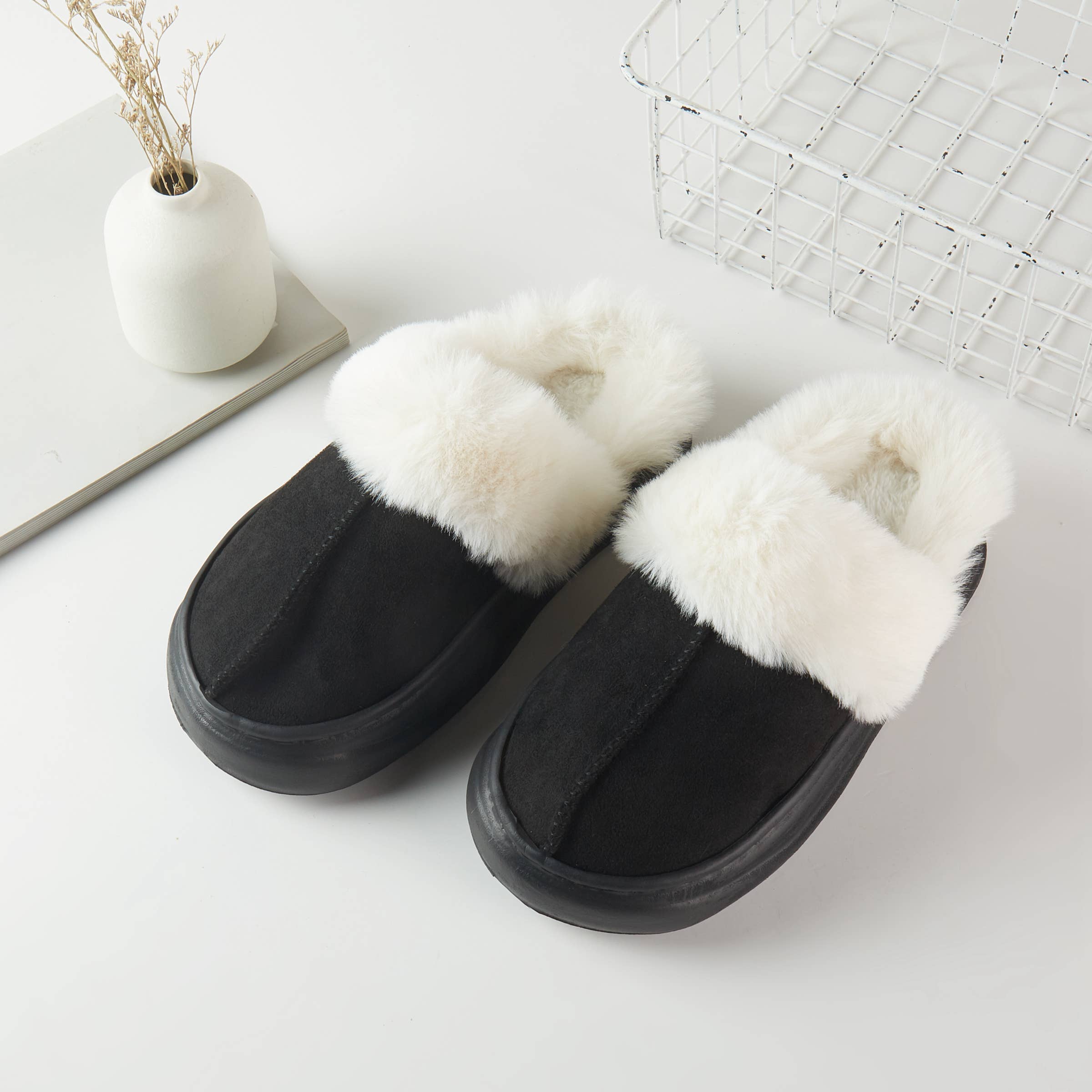 StarryNYC - Wholesale Slippers - Women's - 3pk Fuzzy Slippers Comfy Faux Fur Slippers Non-Slip Sole2