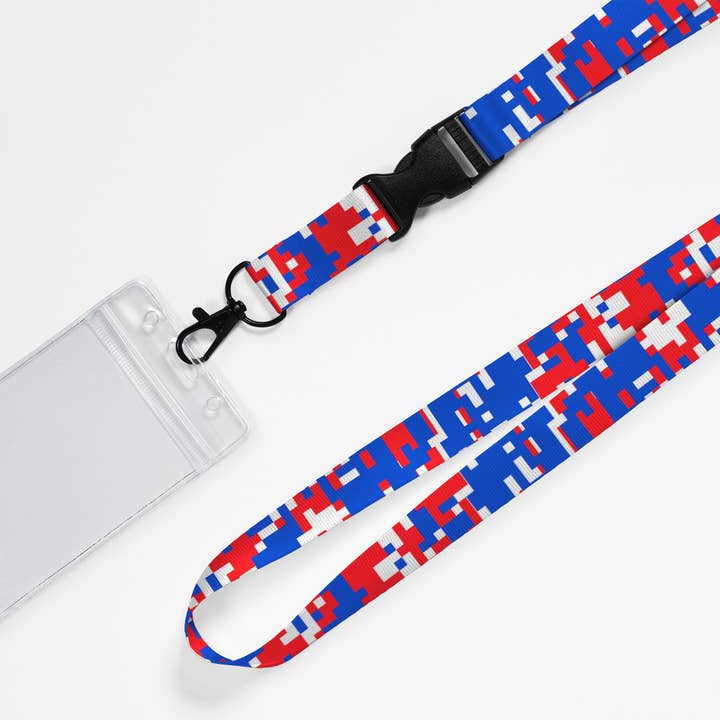 Blå/Rød/Hvid Amerikansk Digital Camo Lanyard for engroshandel på Faire3