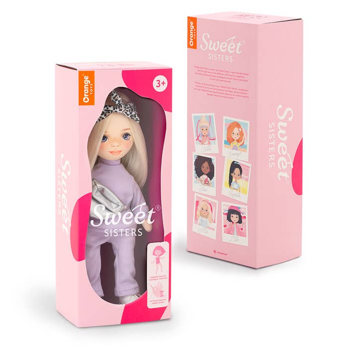 Orange Toys - Wholesale Doll - Kids - Mia Doll With A Purple Tracksuit - 32Cm