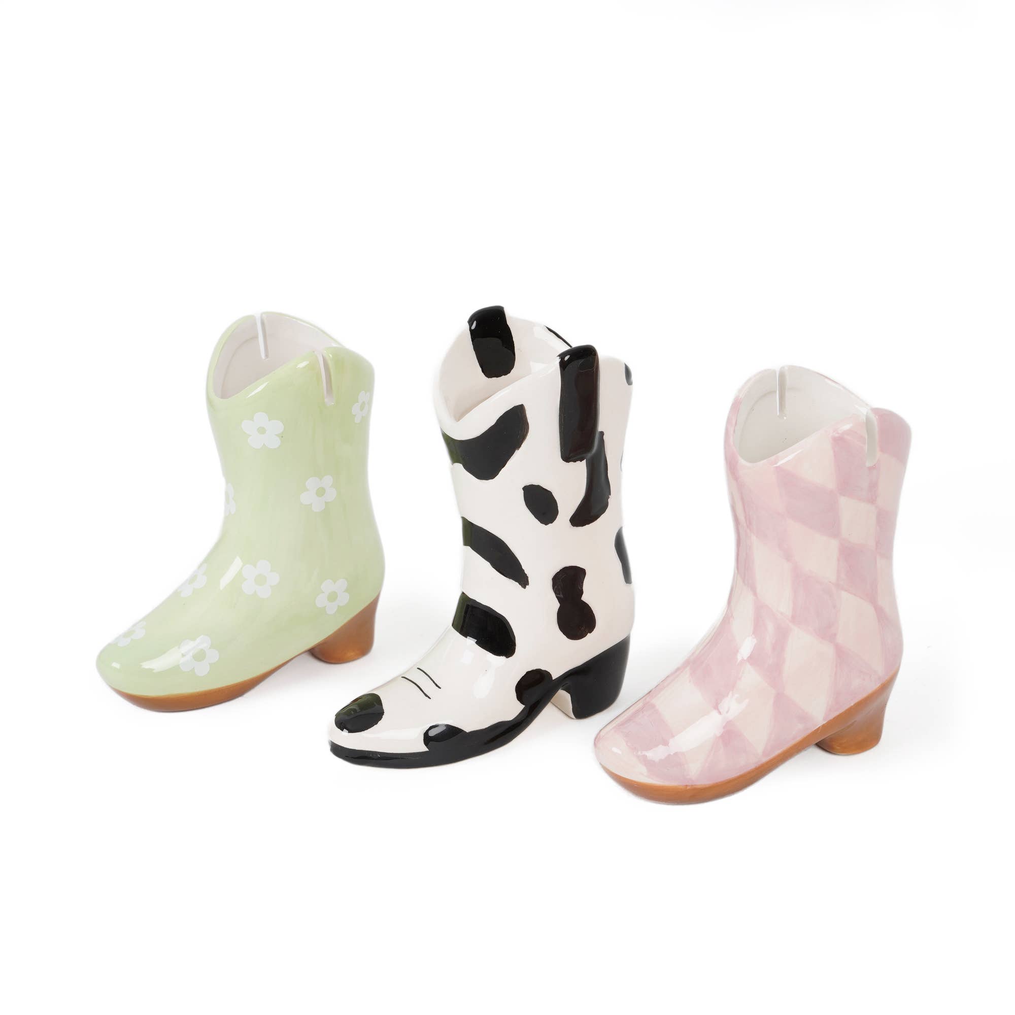 Helio Ferretti Co - Wholesale Decorative Box - PINK CERAMIC COWBOY BOOT HF2