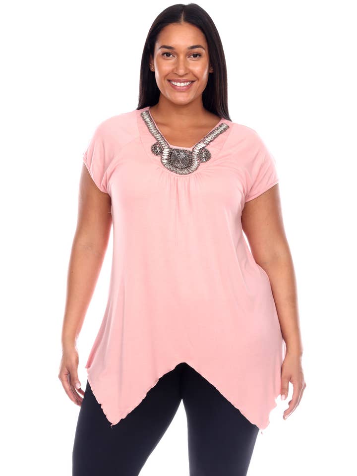 WHITE MARK - Wholesale Tunic - Women's - Plus Size Fenella Tunic Top0