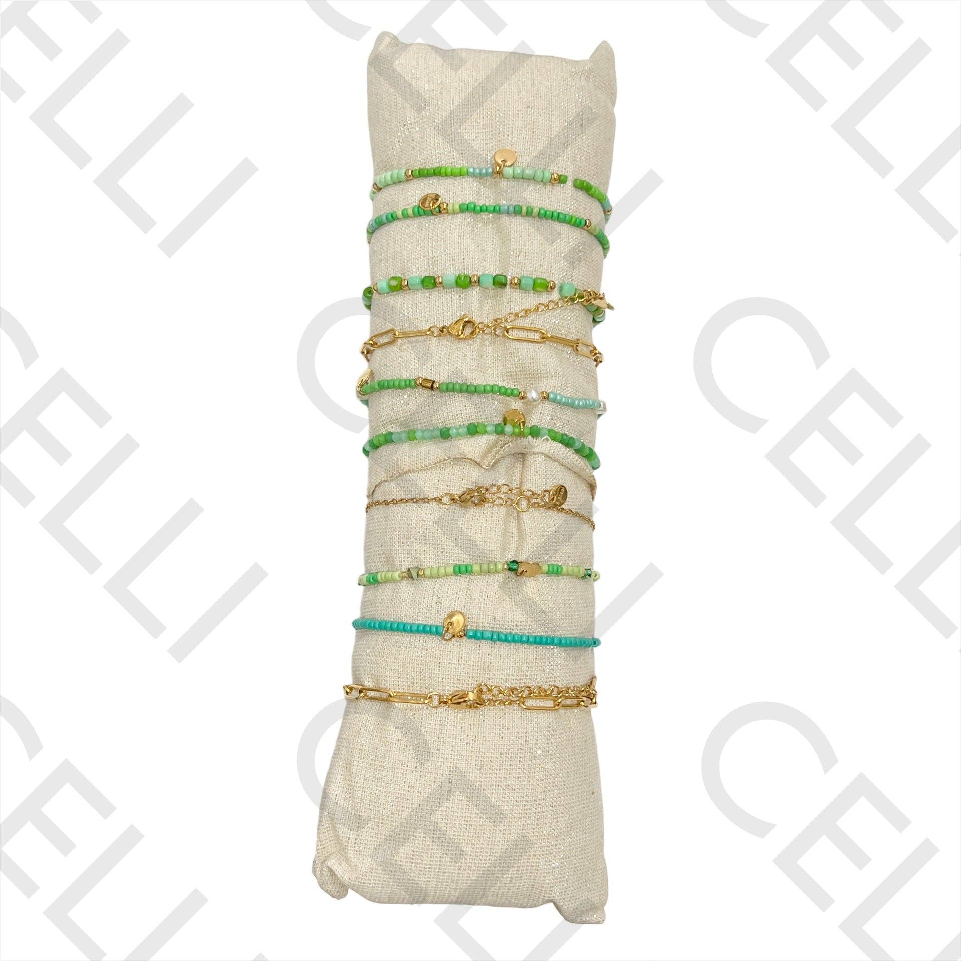 Celli Biju - Wholesale Jewelry Set - Set of Bracelets (10) - beads, natural stones, and steel9