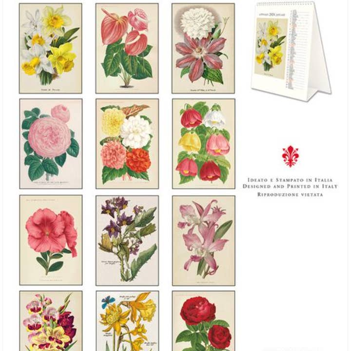 Thrive Creative – Großhandel Kalender – Tischkalender 2025, Vintage-Tischkalender mit floralen und botanischen Illustrationen