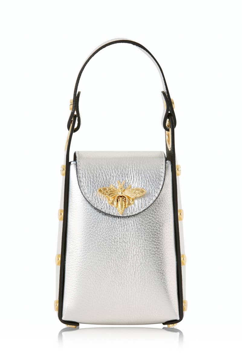 MONTTE DI JINNE - Vente Sac à bandoulière – femme - Mini sac abeille en cuir véritable italien avec bandoulière chaîne dorée13