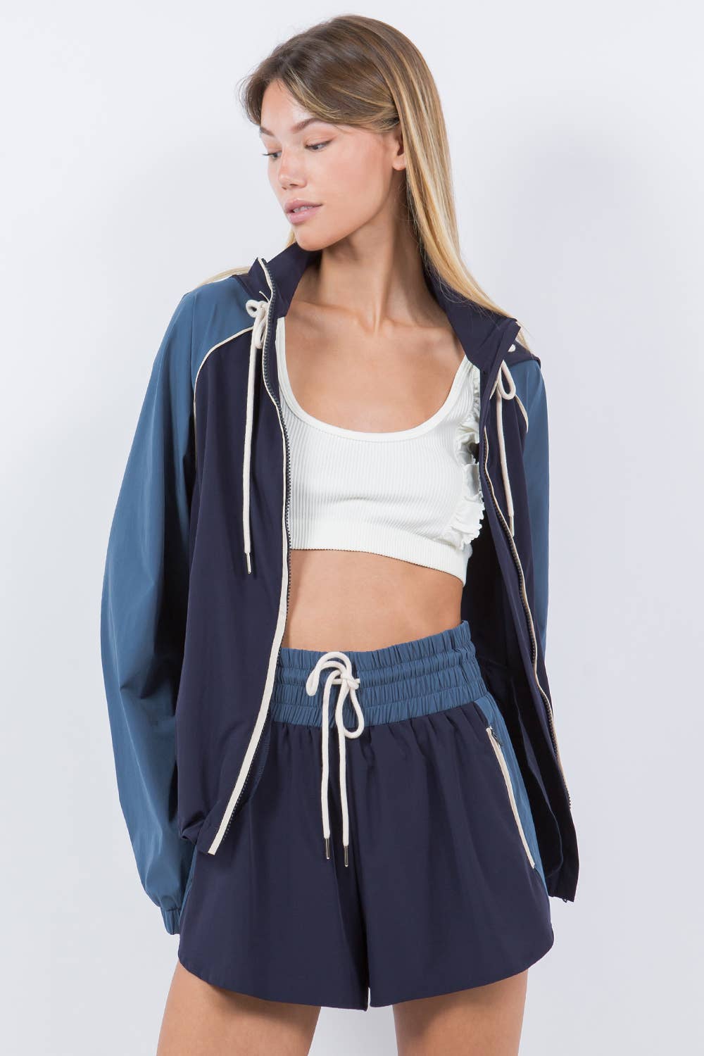 Whiteroom+Cactus - Wholesale Windbreaker - Women's - ZIP UP COLOR BLOCK WINDBREAKER2