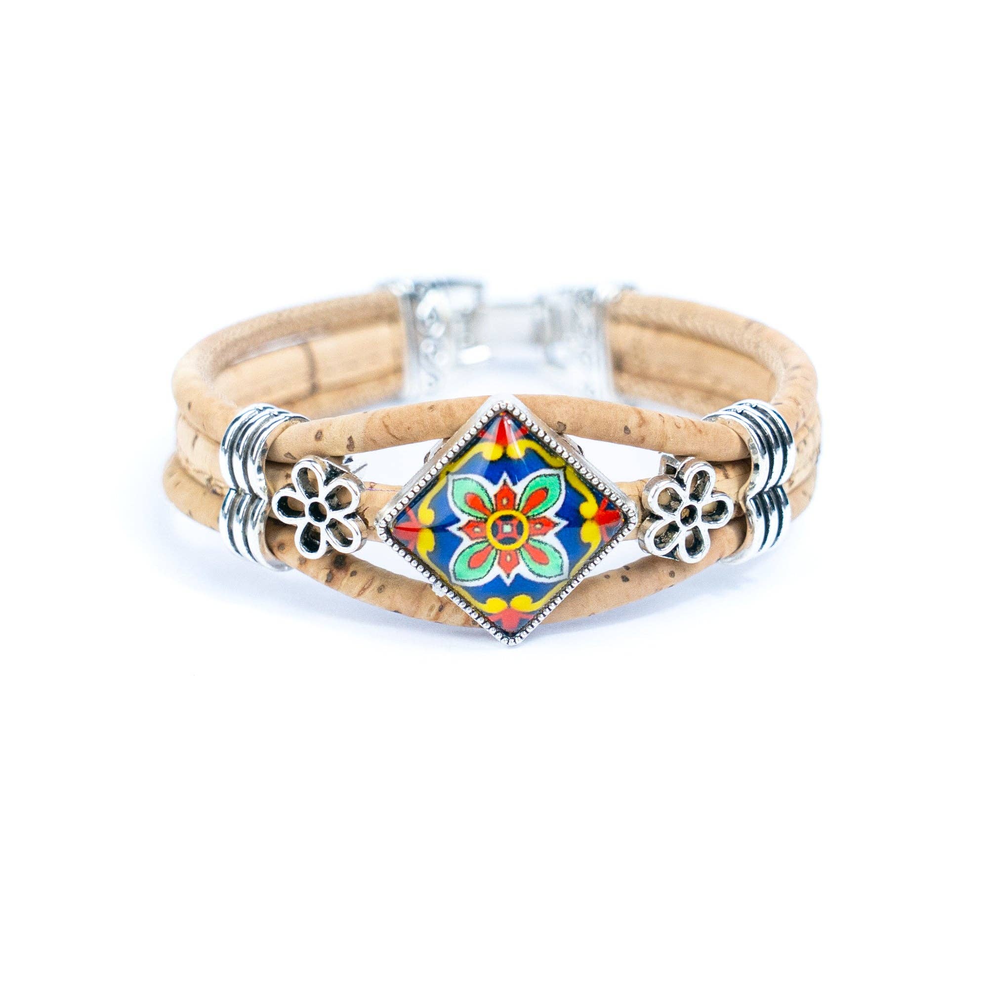 Meninas Bonitas Cork - Wholesale Woven/Braided Bracelet - Natural cork cord and alloy hardware handmade fashion ladies bracelet BR-006-MIX-5(RANDOM)8