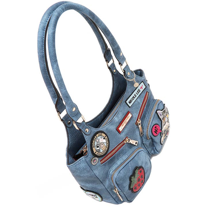 M&M HANDBAGS, LLC. – wholesale Drawstring bag – women's – P17084 MULTI PATCH SHOULDER BAG6