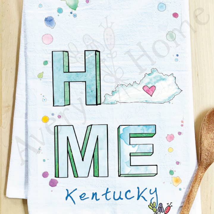 HOME in Kentucky Customizable Kitchen Hand Towel for wholesale by Avery's Home
