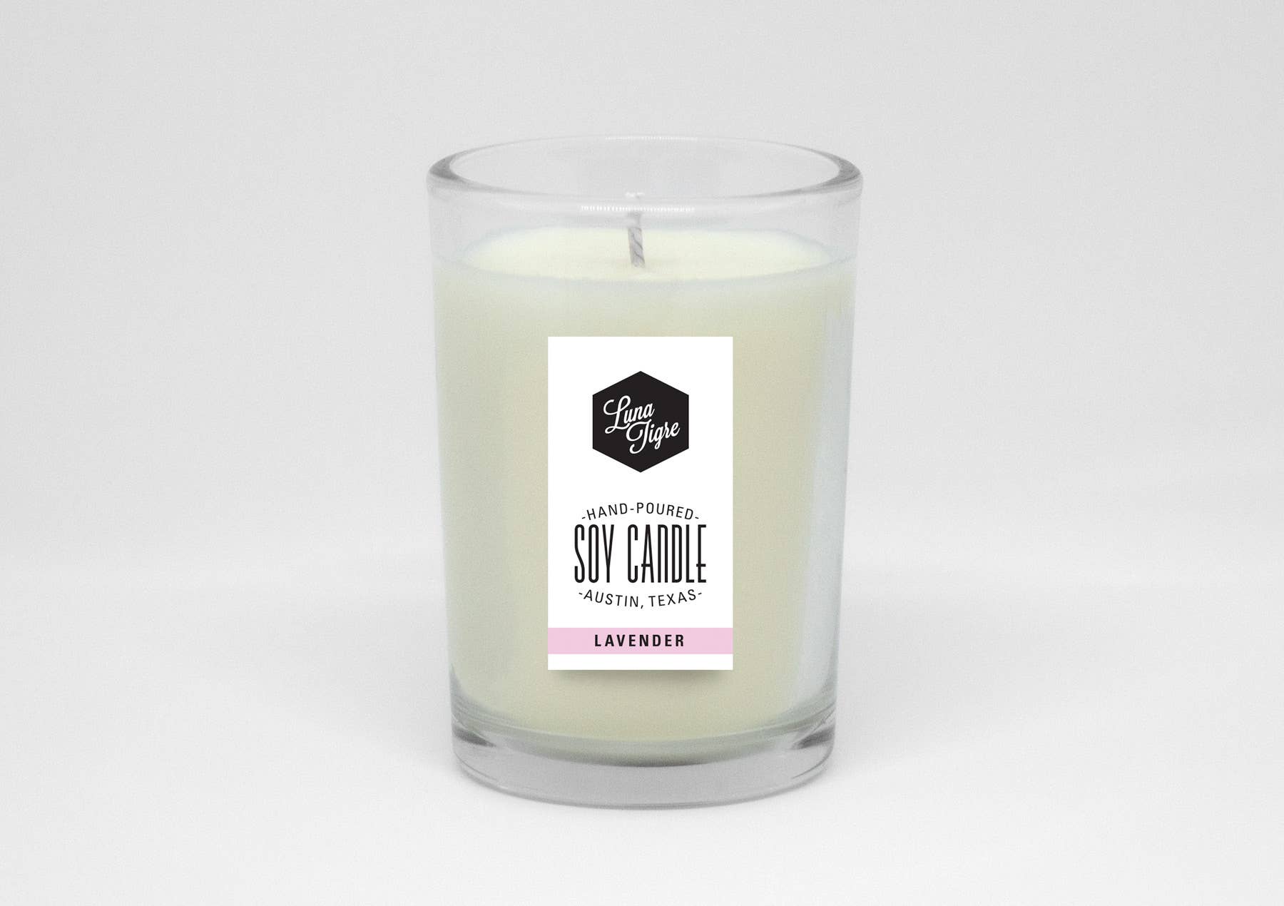 Luna Tigre Candles - Wholesale Jar/Filled Candle - Lavender Glass Soy Candle - 7 oz.