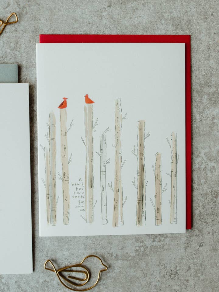 Carte d'amour pour les fêtes Cardinal Heart pour la vente par Sweet Julie Marie