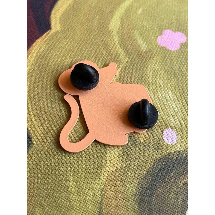 Paper Rat Illustrations - Wholesale Lapel pin/button - Cheese Rat Enamel Pin1