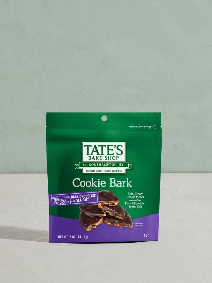 Dark Chocolate Cookie Bark | 5 oz | 6 Count for wholesale by Tate's Bake Shop