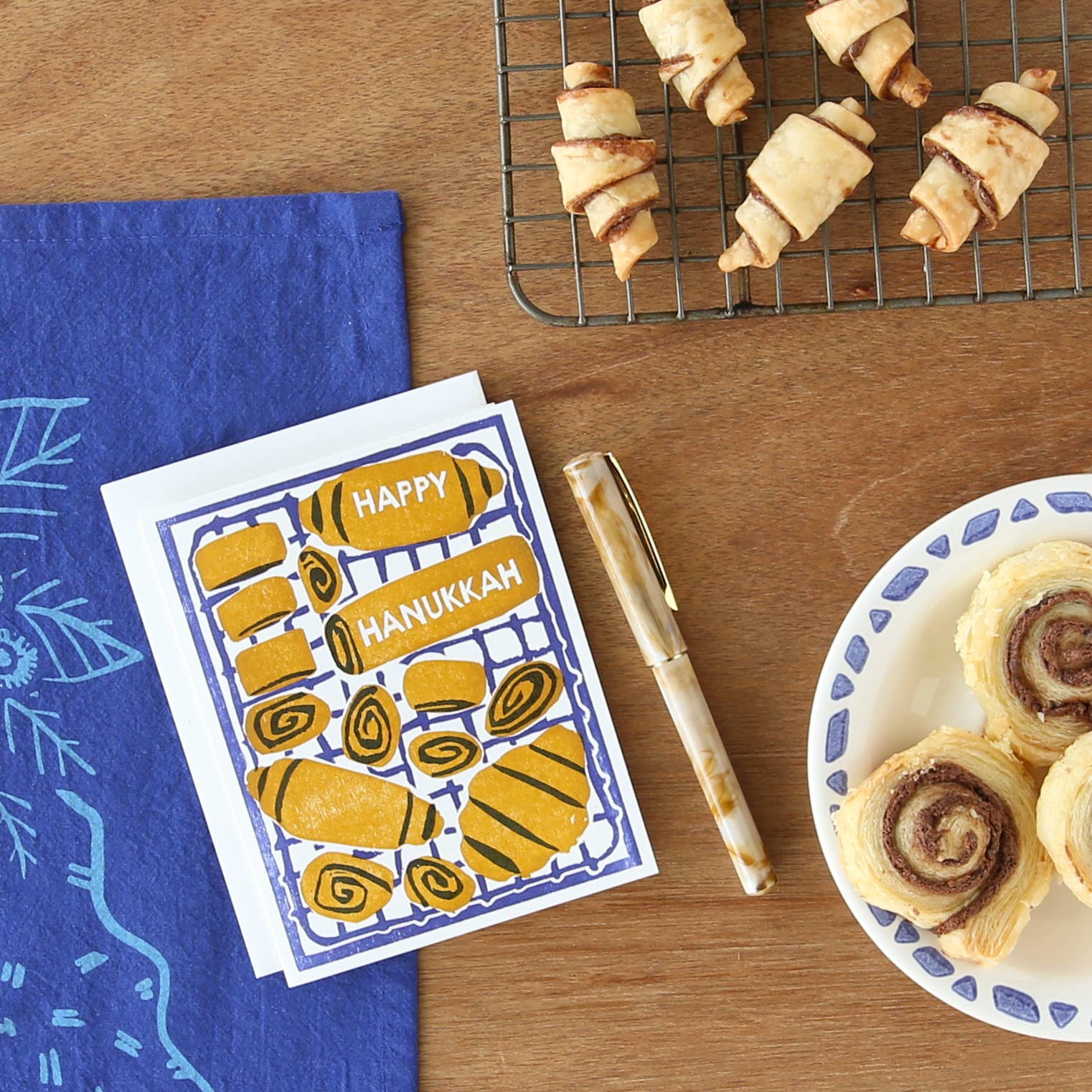 Heartell Press - Wholesale Hanukkah Card - Happy Hanukkah (Rugelach) Card1