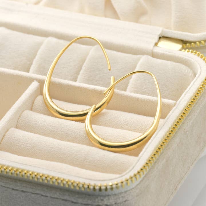 Blueyejewelry - Wholesale Hoop Earrings - Tear Drop Earrings - Stainless Steel Pear Hoop Earrings7