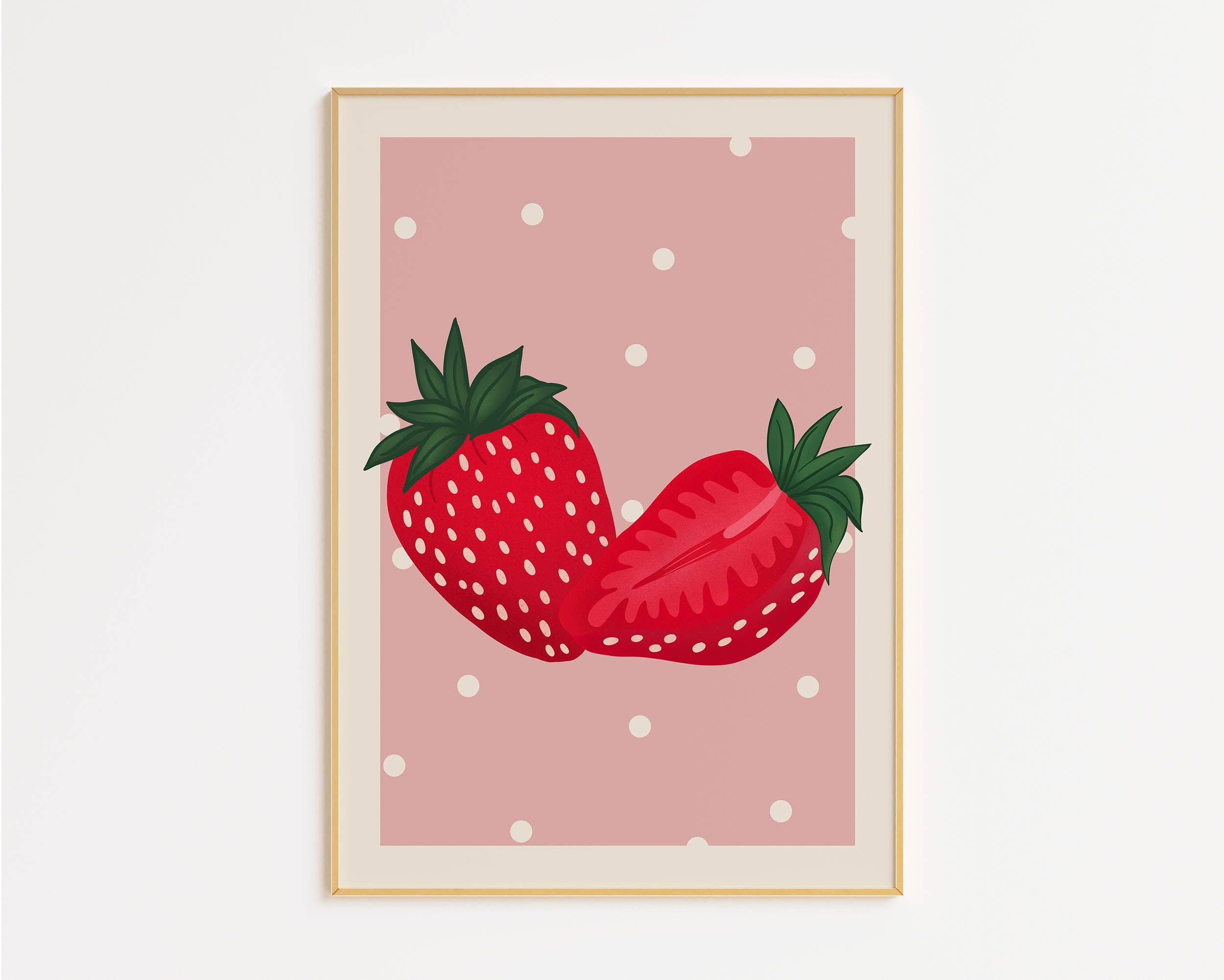 Pink Giraffe Print Co - Wholesale Art Print - Spotted Strawberry Print2