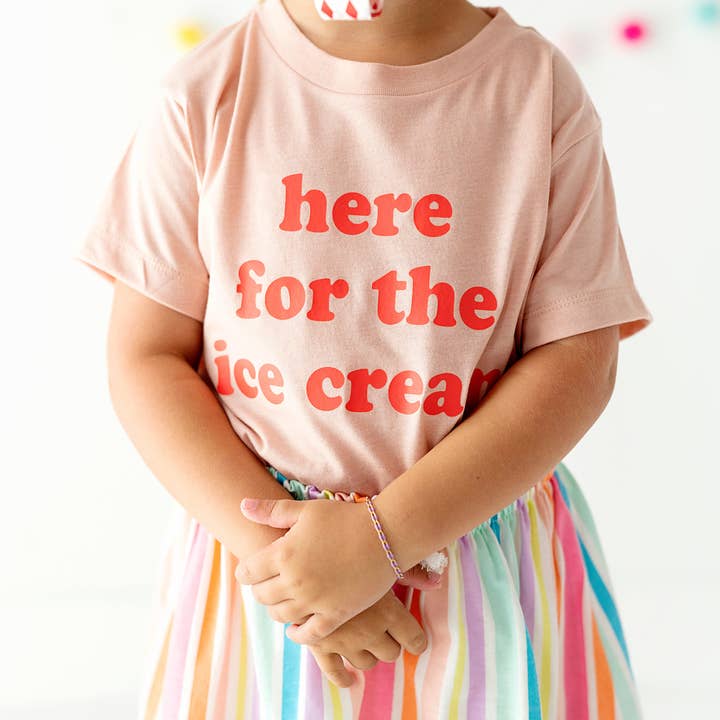 Benny & Ray Apparel - Wholesale Screen Printed T-Shirt - Kids - Here for the Ice Cream! Toddler and Youth Summer Shirt2