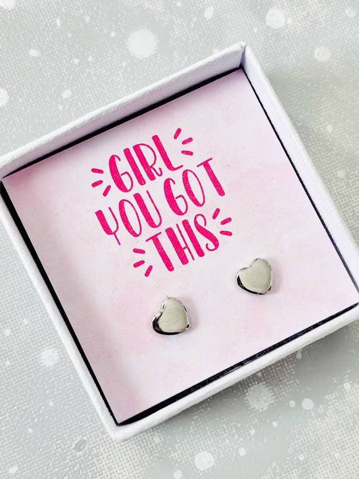 Heart Stud Earrings - Cheer Up Gift for Friend for wholesale by The Gift Club
