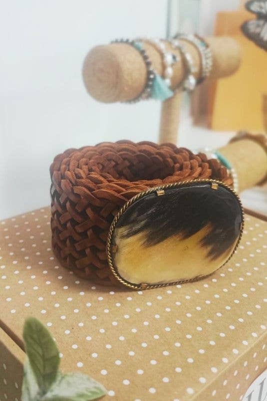 Lula Natura - Wholesale Belt - Women's - VENUS WIDE BROWN LEATHER BELT2