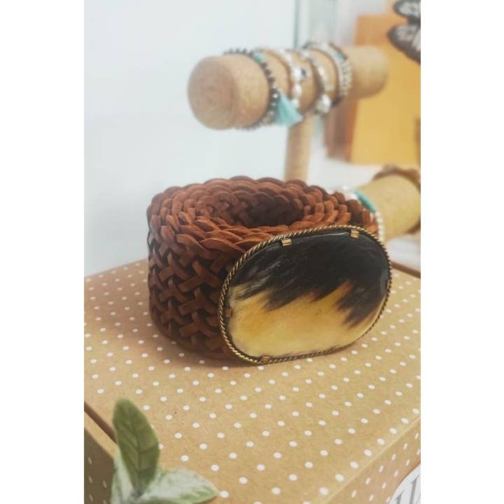 Lula Natura - Wholesale Belt - Women's - VENUS WIDE BROWN LEATHER BELT2