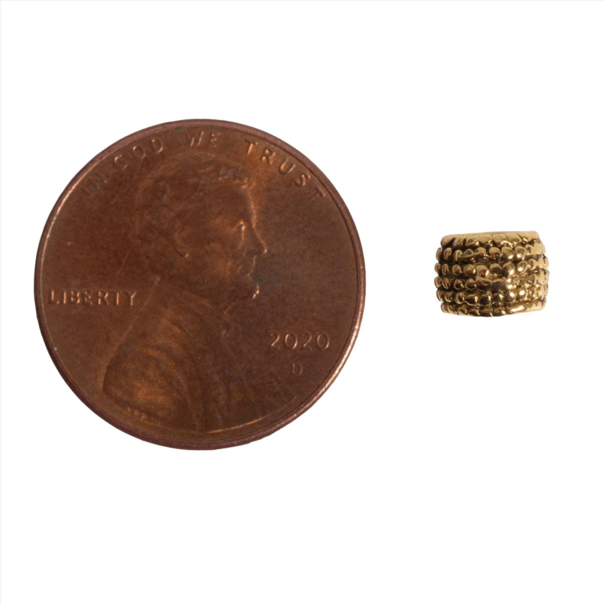 Continental Beads - Wholesale Beads - 4mm Bubble Wrap Tube Bead - Made of Pewter - Sold Individually - CBS99992