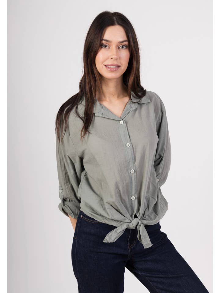 LINEN & COTTON HOUSE – wholesale Tröja med knappar – Dam – BUNDEN BOMULLSSKJORTA 42602 21