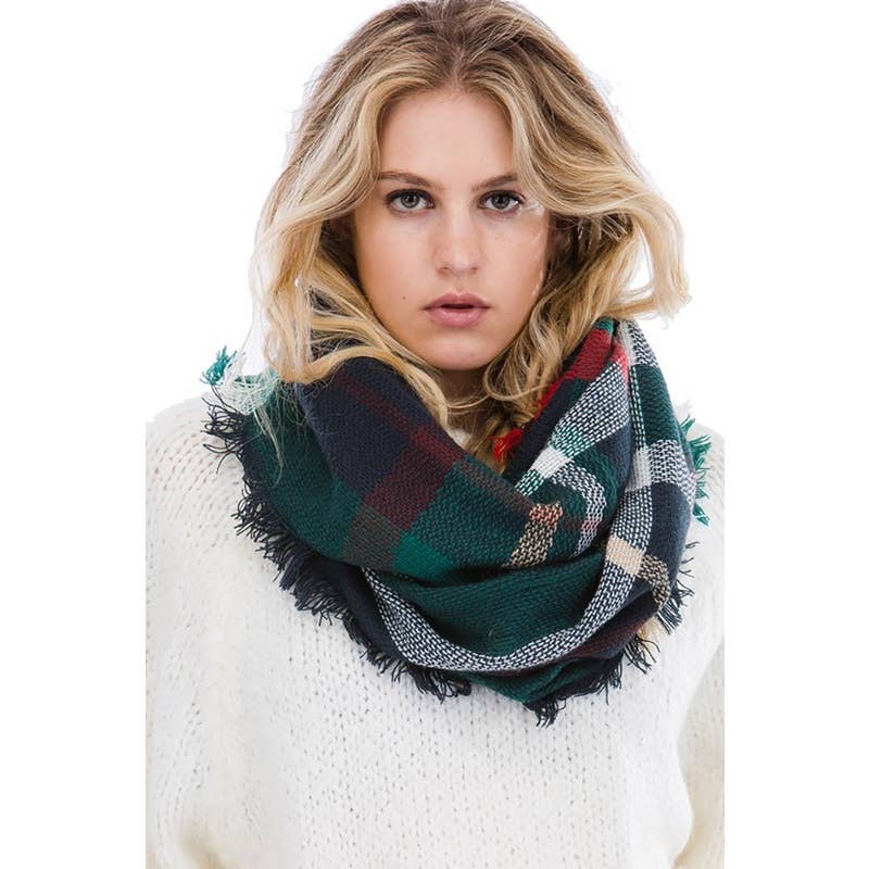 ASSORTED Plaid Pattern Infinity Scarves for wholesale on Faire3