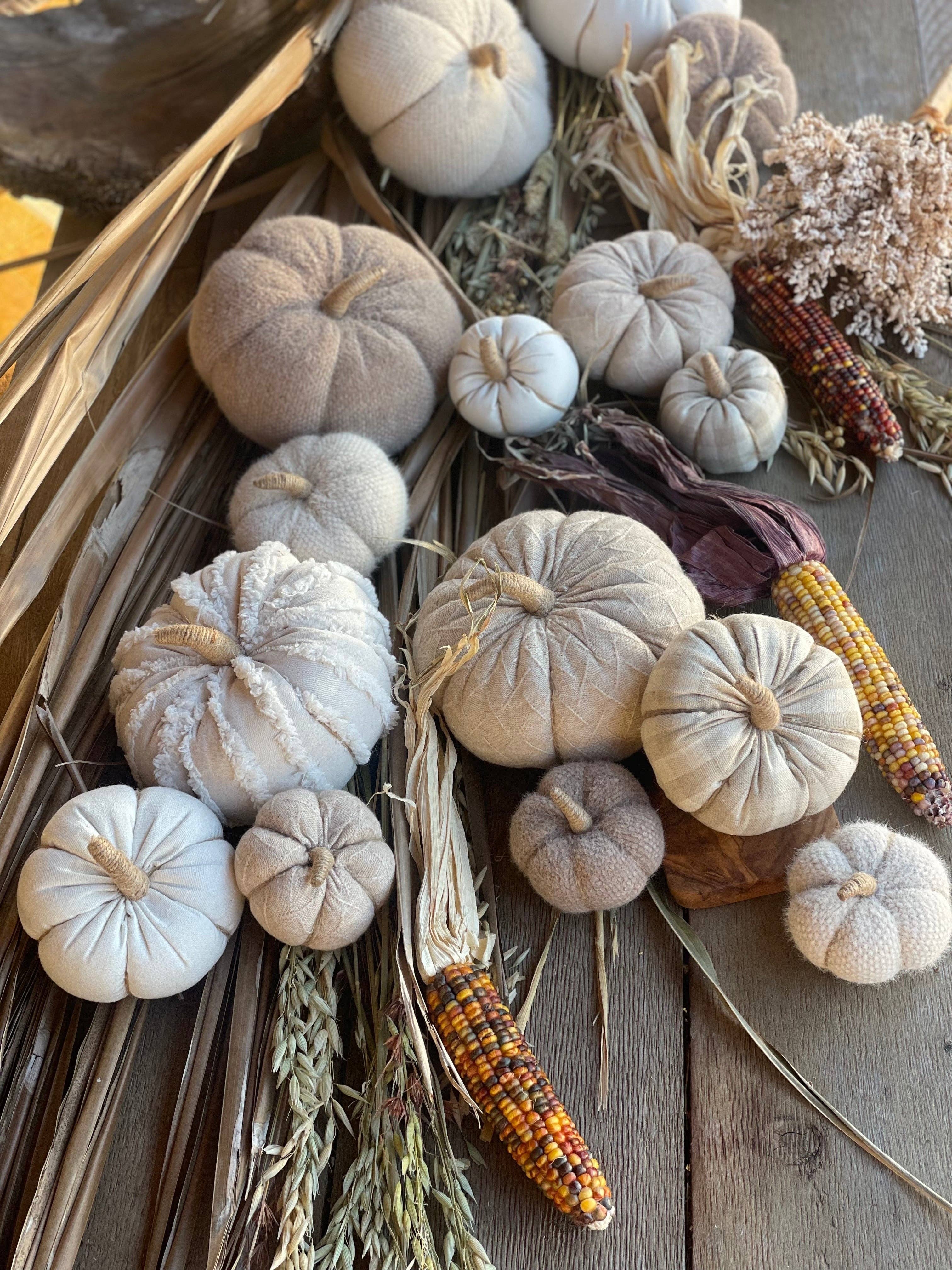 Collins Painting & Design - Wholesale Decorative Tabletop Object - CF-3139 - Sm. Tan Fuzzy Fall Fabric Pumpkin3