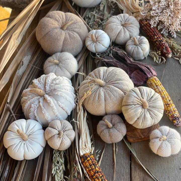 Collins Painting & Design - Wholesale Decorative Tabletop Object - CF-3139 - Sm. Tan Fuzzy Fall Fabric Pumpkin3