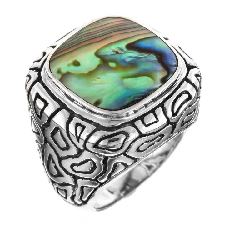 925 sterling silver adorable paua abalone shell sterling sz 6 ring for wholesale by FifiRose