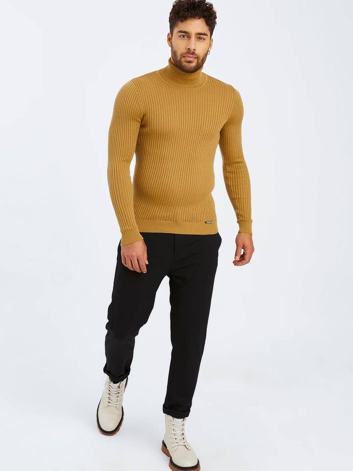 Leif Nelson GmbH - Wholesale Knit Sweater - Men's - Men's Fine Knit Turtleneck Sweater LN-167022