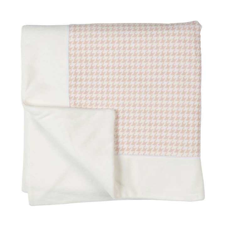 LEHANE | Elfenben & Rosa Houndstooth Velourfilt för flickor (85cm) för wholesale av Bebe Sweeny