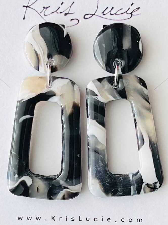 Black & White Marble Earrings for wholesale by Kris Lucie