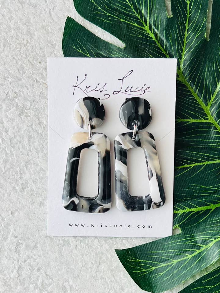 Black & White Marble Earrings for wholesale by Kris Lucie
